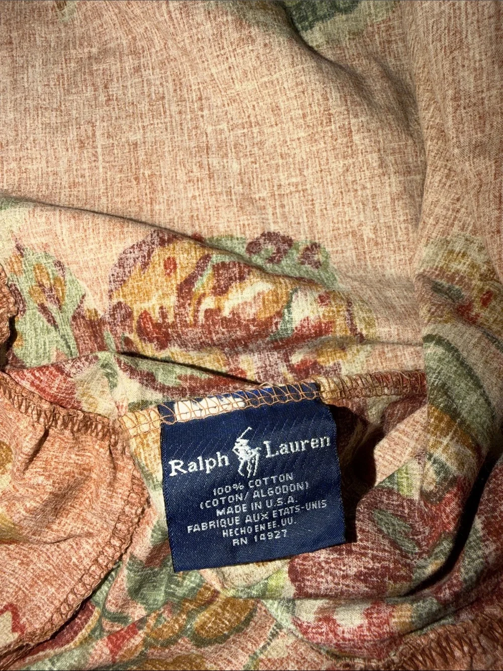 Vintage 1980s Ralph Lauren MAURA Pair Standard Pillowcases Ruffled Floral Pair